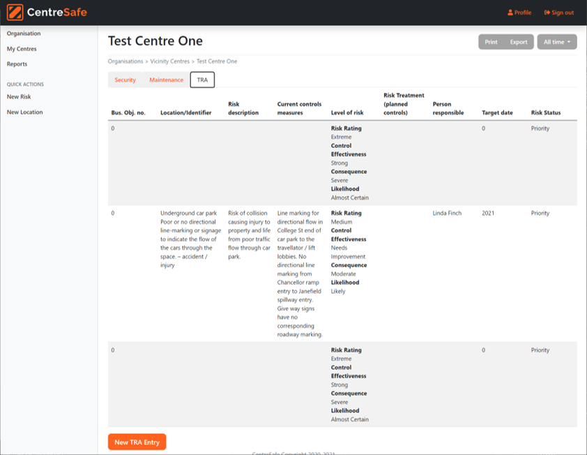 CentreSafe Web Design screenshot